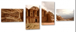 ad deir, jordan, petra, piaskowiec, budowla, zabytek, wykuty, pustynny, widok, atrakcja
