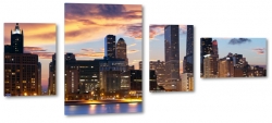 chicago, wieowiec, drapacz, budynek, czarny, black, miasto, metropolia, widok, skyline