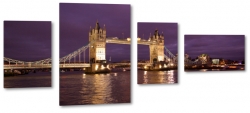 tower bridge, londyn, tamiza, most, wiee, styl wiktoriaski, owietlona