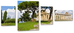 paestum, capaccio, park archeologiczny, greckie budowle, staroytno, ruiny, drzewa, ziele