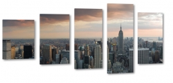 nowy jork, new york, skyline, empire state building, usa, miasto, metropolia, city, dark, noc