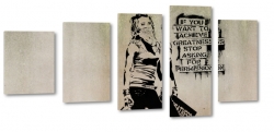 banksy, street art, graffiti, malarstwo, sztuka, art, kobieta, symbolika