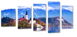 hallstatt, hallstattersee, alpy, austria, jezioro, gry, widok, krajobraz, pejza