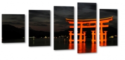 itsukushima, miyajima, brama torii, kyoto, morze japoskie, podr, noc, dark, ciemno