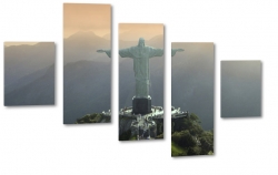 statuta chrystusa zbawiciela, pomnik, jezus, brazylia, rio de janerio, wzgrze, gra