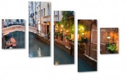 wenecja, venice, gondola, canale grande, rzeka, wochy, italia, restauracje