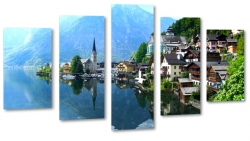 hallstatt, hallstattersee, alpy, austria, jezioro, gry