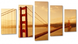 san francisco, golden gate bridge, most, rzeka, usa, stany, czerwony, zachd