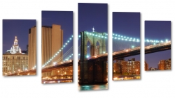 nowy jork, new york, brooklynski most, east river, most, rzeka, blask, usa