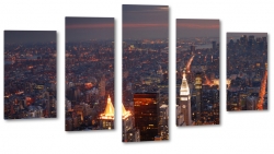 nowy jork, new york, empire state building, usa, miasto, metropolia, city, dark, noc