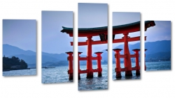 itsukushima, miyajima, brama torii, morze japoskie, japonia, podr, krajobraz, widok, pejza