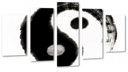 yin i yang, chiny, symbol, znak, biay, czarny, filozofia, makro