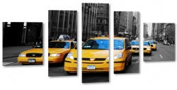 taxi, nowy jork, new york, city, korek, wieowce, biurowce, manhattan, miasto, metropolia, usa, ty, szary, ujcie, kadr